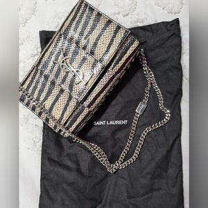 Yves Saint Laurent Zebra Print Handbag in Black and Tan